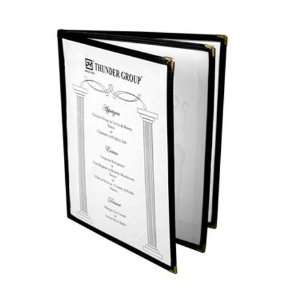  Menu Covers, 3 Page Book Fold, 8 1/2 x 11, Black, Case of 