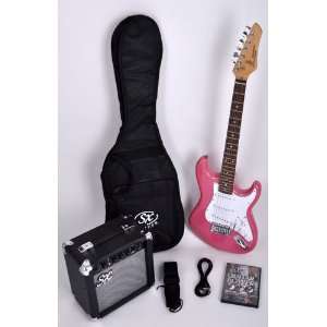 SX RST 3/4 BGMY Short Scale Pink Guitar Package with Amp 
