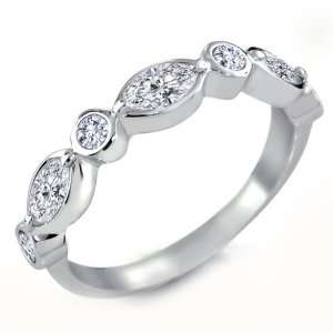    Bling Jewelry Bridal Vintage CZ Swing Band Ring   8 Jewelry