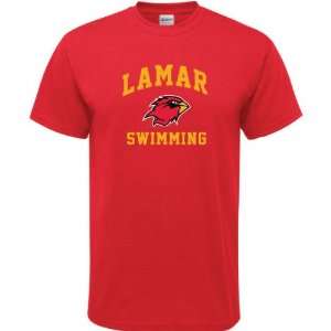  Lamar Cardinals Red Swimming Arch T Shirt: Sports 