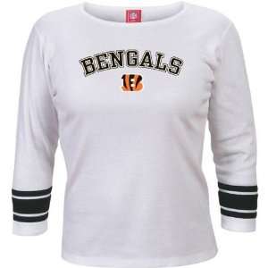 Cincinnati Bengals Womens White Victory Is Sweet 3/4 Sleeve T Shirt 