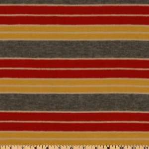  64 Wide Sweater Knit Stripes Grey/Red Fabric By The Yard 