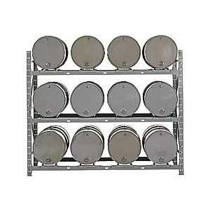  MECO Twelve Drum Storage Rack   Gray Industrial 