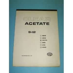  Drawing, Clear Acetate, 9 x 12, 0.0075 Thick, 750 Clear, The Bee 