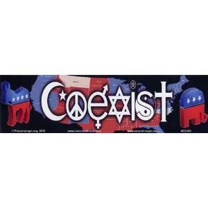  Coexist Republicans and Democrats Bumper Sticker 