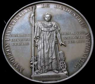 French Historical Silver Medal   Napoleon III Industry  