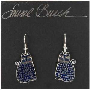  Laurel Burch Silver Drop Earrings   Indigo Kittens Arts 