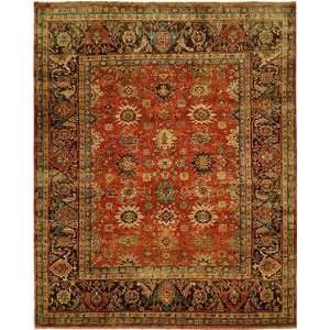  HRI Mahal MJ 7 Red Charcoal 9 X 12 Area Rug