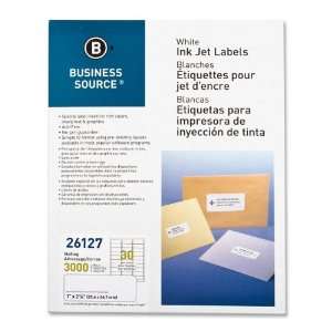 Business Source Mailing Inkjet Label,1 Width x 2.62 Length   3000 