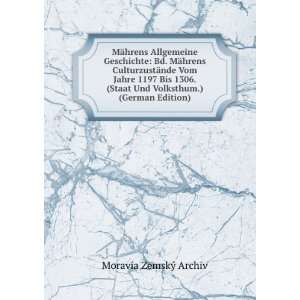   .) (German Edition) (9785874175771): Moravia ZemskÃ½ Archiv: Books