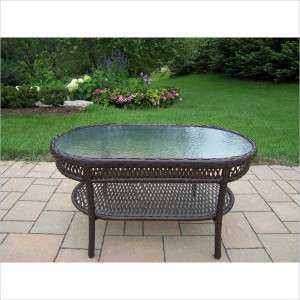 Elite Resin Wicker Coffee Table in Coffee Color Finish for Indoor or 