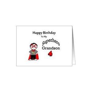    Happy Birthday Grandson 4   superhero, cape Card: Toys & Games