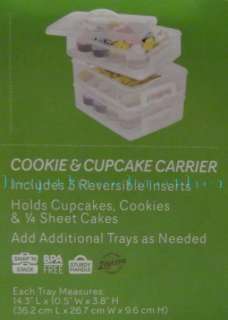 New Snapware Snap N Stack Clear Cookie & Cupcake Storage Carrier 