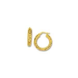  Byzantine Hoop Earrings in 14K Yellow Gold: Jewelry