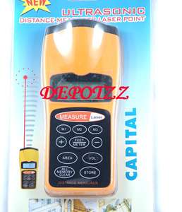 Tape Measure Ultrasonic Distance Meter With Laser Point  