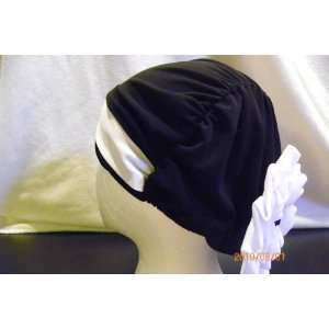   Flower Turban Bonnet Hijab White & black Scarf Hat: Everything Else