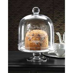   : La Pasticceria Etched Footed Pastry Plate and Dome: Home & Kitchen