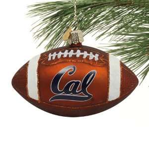 Cal Bears Glass Football Ornament 