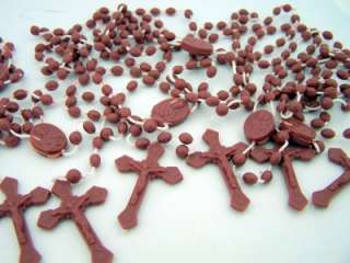Bulk Lot Brown Plastic Rosary Rosaries For School Our Lady Mt Carmel 