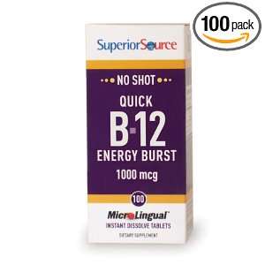  Quick B 12 Energy Burst   100   Sublingual Tablet: Health 