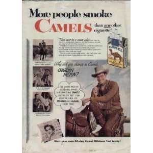   CHARLTON HESTON  1953 Camel Cigarettes Ad, A3190 