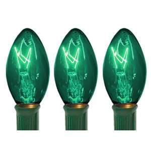   Transparent Green C9 Christmas Lights   Green Wire
