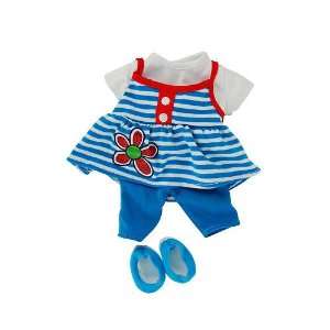   Striped Top with Red Triming, Blue Leggings and Blue Shoes Toys