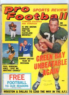 1963 Pro Football magazine Green Bay Packers Jim Taylor  