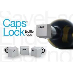 CAPS LOCK Bottle Stoppers:  Kitchen & Dining