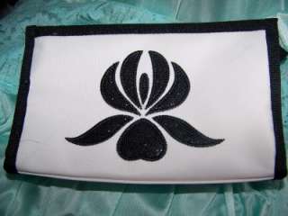 Sisley cosmetic Makeup Bag White with Black Logo NWOT  