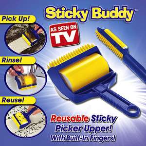 pc STICKY BUDDY w/ fingers Stick REUSABLE washable LINT ROLLER As 