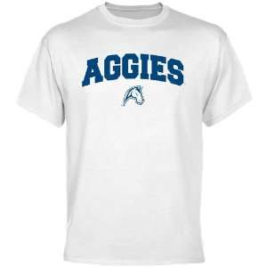  UC Davis Aggies White Logo Arch T shirt : Sports 