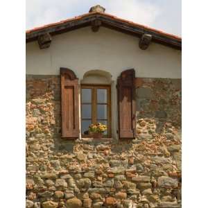  Window and Shutters with Flowerbox of Yellow Flowers 