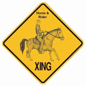  Horse & Rider Crossing Xing Sign