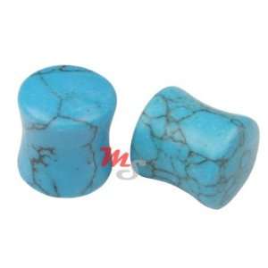    Turquoise Stone Flared Organic Plugs 4mm 6g 6 gauge NEW: Jewelry