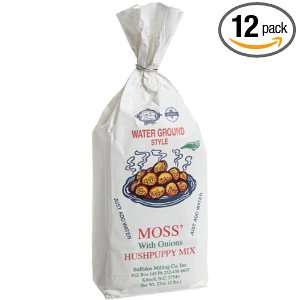 Moss Hushpuppy Mix with Onions, 32 Ounce Bags (Pack of 12):  