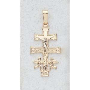   Kt Gold Religious Medals   Caravaca   In a Premium Black Box Jewelry