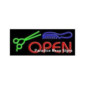  Barber Salon Open Neon Sign 13 x 32: Sports & Outdoors