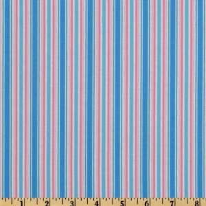   Folk Heart Stripe Blue/Pink Fabric By The Yard: Arts, Crafts & Sewing