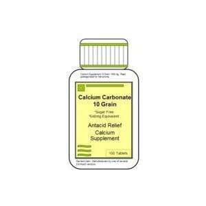  Calcium Carbonate Tablets 10 Grain 100: Health & Personal 