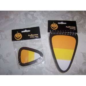   : Halloween Candy Corn Shaped Notepad & Sticky Notes: Office Products