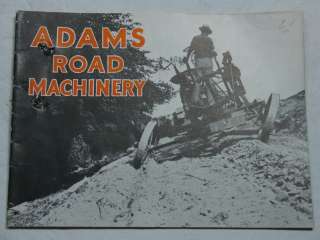 ADAMS Road Machinery Steamroller ? tractor ? old catalog  