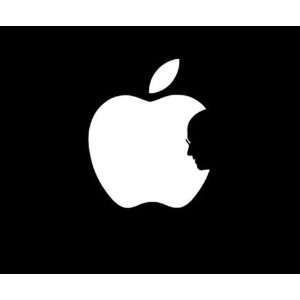  Apple Logo with Steve Jobs Face White Decal Sticker Peel 