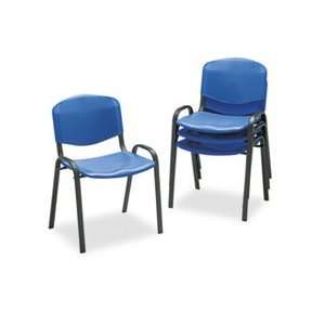  Contour Stacking Chairs, Blue w/Black Frame, 4/Carton 