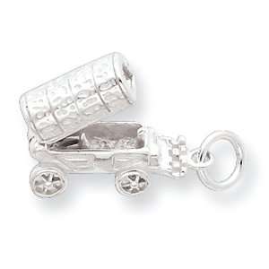  Sterling Silver Polished Moveable Carriage Charm Jewelry