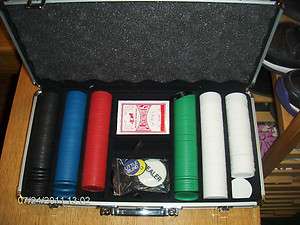   IN METAL CASE PLUS EXTRA CHIPS & 3 CONGRESS DOUBLE DECKS OF CARDS USED