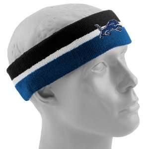  Detroit Lions Black Light Blue Striped Headband: Sports & Outdoors