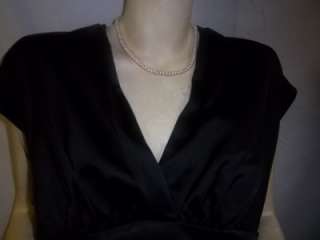   BLACK SATIN DRESS. RUCHING AT ALL SEAMS MAKES THIS A STANDOUT SZ 18W