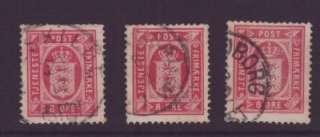 Denmark 1875 Official Scott O8 Page Full Of Better Cancels   
