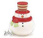 HAND PAINT​ED CERAMIC SNOWMAN CANDY JAR Lets Be Jolly